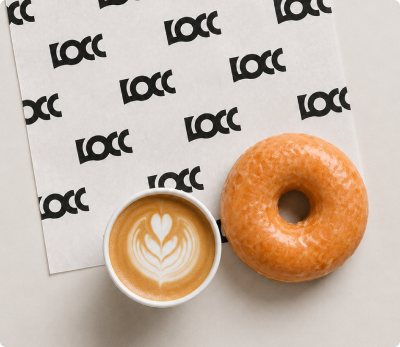 Coffee and donut on LOCAL COFFEE CLUB paper